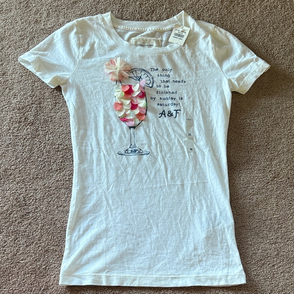 Abercrombie Fitch Wine Glass T-shirt Girls Trip | XS | new